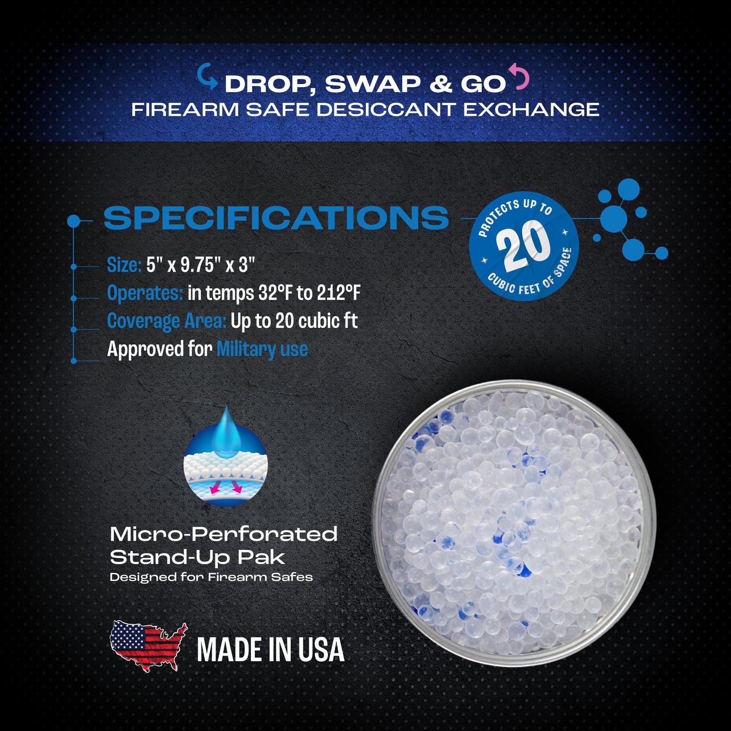 SILICA MAX - Firearm Safe Desiccant Pak